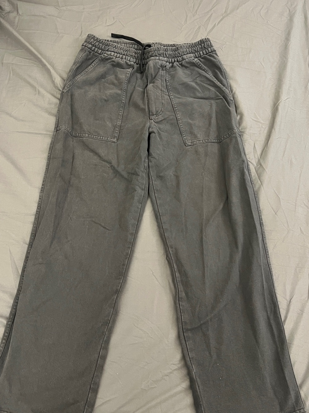 UNIQLO Men’s Gray Wide Leg Easy Pants Size S 27-30 Waist Stretch Cotton